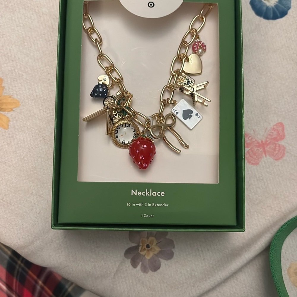 Kate Spade for Target Gold Charm Necklace with Colorful Accents